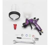 Pulvérisateur de peinture avec buse 1,3/1,8 mm, réservoir 600 cc, tasse de mélange 400 cc et adaptateur, acier inoxydable