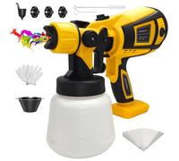 Pulvérisateur de peinture de clôture compatible Dewalt 18 V, pistolet HVLP sans fil avec 3 buses en cuivre et 3 motifs pour abris de jardin, murs, plafond, armoires, portes