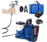 Pulvérisateur de peinture électrique sans air, réglage à 6 vitesses, pistolet pulvérisateur professionnel pour la peinture à la maison, mur et clôture, comprend 2 piles