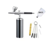 Pulvérisateur de peinture, Kit de compresseur de brosse à air intelligent Silent Personal Personal Cordon Graduit Stylos Stylos tanné Tan Master Craft Art Design Tool pneumatique(Part C Black)