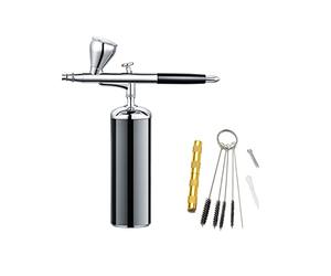 Pulvérisateur de peinture, Kit de compresseur de brosse à air intelligent Silent Personal Personal Cordon Graduit Stylos Stylos tanné Tan Master Craft Art Design Tool pneumatique(Part B Black)