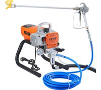 Pulvérisateur de peinture murale VEVOR Pro Airless, kit pistolet électrique 1800 W, pression de pulvérisation réglable avec tube pour peinture murale et plafond/bois et métal