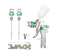 Pulvérisateur de peinture, Pistolet à pulvérisation 600 ml tasse de 1,4 mm 1,7 mm 2,0 mm Buzle de la bosse à aérographe for peinture murale de meubles de voiture(NT-2008 Green kit3)