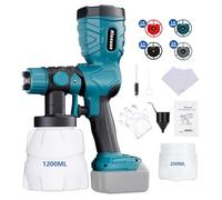 Pulvérisateur de peinture pour batterie Makita 18 V, 2 récipients, facile à nettoyer, pistolet à peinture pour meubles, armoires, clôtures, murs, portes, chaises de jardin (sans batterie)