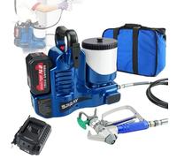 Pulvérisateur de Peinture sans air, 500 W, pulvérisateur Haute Pression 1,1 Litre/Minute, équipé d'une Batterie Lithium-ION 21 V, Pression maximale 15 MPa, 6 Vitesses réglables/1,2 Litre, adapté à la