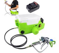 Pulvérisateur de peinture sans air avec batterie au lithium, haute pression de 1,1 l/min, 17 Mpa, 6 réglages de vitesse pour projets de peinture à la maison, comprend 2 piles