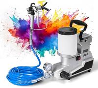 Pulvérisateur de peinture sans air, haute pression 1600 W, débit 2,5 l/min, pression réglable, tuyau de 5 m, pour projets de peinture à la maison et à faire soi-même