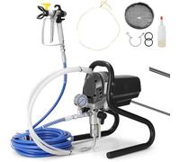 Pulvérisateur de peinture sans air haute pression 750 W - 6000 PSI électrique pour mur avec tuyau de 10 m et manomètre, 1,2 l/min pour peinture à la maison