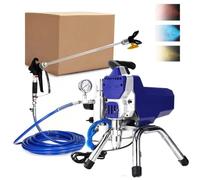 Pulvérisateur de peinture sans air | Pistolet mural professionnel avec moteur sans balais et tuyau haute pression pour une utilisation en intérieur/extérieur