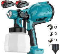 Pulvérisateur de peinture sans fil, 18V, 600ml haute capacité, avec 2 batteries