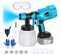 Pulvérisateur de Peinture Sans Fil Compatible Avec Batterie Makita 18 V - Pistolet HVLP Avec 5 Buses en Cuivre Pour Plafond, Clôture