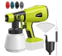 Pulvérisateur de peinture sans fil pour batterie Ry 18 V, 200 W sans balais avec récipient de 1000 lm, idéal pour les projets de bricolage, meubles, peinture de maison, intérieur et extérieur (piles