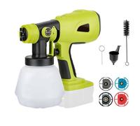 Pulvérisateur de Peinture sans Fil pour Batterie Ryobi 18V, Pistolet à Peinture électrique Portable avec 4 Buses (1/1,8/2,5/3 mm), 3 Modes de pulvérisation et récipient de 1000 ML pour Murs, Meubles