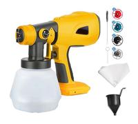 Pulvérisateur de Peinture sans Fil pour Dewalt 18 V 20 V, Pistolet électrique HVLP avec 4 Buses, réservoir de 1000 ML pour Meubles, clôtures, terrasses, Murs et plafonds (sans Batterie)