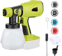 Pulvérisateur de peinture sans fil pour Ryobi 18 V, pistolet électrique HVLP avec 4 buses, réservoir de 1000 ml pour meubles de maison, clôtures, terrasses, murs et plafonds (sans batterie)