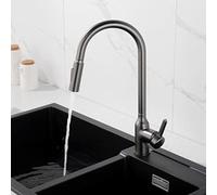 Pulvérisateur de robinet de cuisine 2 modes de contrôle de l'eau chaude et froide mitigeur d'évier à poignée unique noir pour évier de cuisine haute pression et installation facile