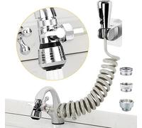 Pulvérisateur d'évier de cuisine, tête de pulvérisation de rechange avec tuyau de recul de 200,7 cm et support, aérateur de robinet à économie d'eau pressurisé et valve de dérivation, ensemble de
