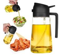 Pulvérisateur d'huile 2 en 1 500 ml flacon pulvérisateur d'huile de cuisine, bouteille d'huile et pulvérisateur, spray d'huile d'olive, distributeur de vinaigre, cuisson, grillade, salade