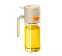 Pulvérisateur d'huile et distributeur d'huile 2 en 1, bouteille en verre anti-goutte avec buse fine pour une cuisine saine, distributeur d'huile d'olive et vinaigre pour la cuisine, gris