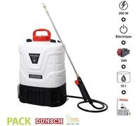 Pulvérisateur électrique 200W 16 litres à dos batterie 2Ah et chargeur DUNSCH DU86020-16