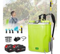 Pulverisateur Electrique 20L,5.5 Bars Pulverisateur Jardin,21V Batteries,5 Buses Pulverisateur a Pression,Force Pulverisation Reglable,Lance Télescopique pour Traitement Cultures,Plantes (2 Batterie)