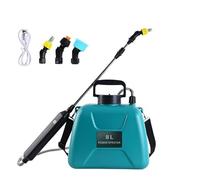 Pulverisateur Electrique,5L/8L Pulverisateur de Jardin avec 2 Vitesses et Canne Telescopique,2 Buses Reglables 360°,Batterie 2400 mAh,Pulvérisateurs Toiture pour Pelouse,Cour et Jardin (Vert-8L)