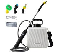 Pulvérisateur électrique 5L, avec 3 Buses de brumisation, Pistolet pulvérisateur télescopique Rechargeable, avec bandoulière réglable, pour Le Nettoyage par pulvérisation des Plantes de Jardin (B)