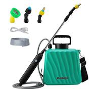 Pulvérisateur électrique 5L, avec 3 Buses de brumisation, Pistolet pulvérisateur télescopique Rechargeable, avec bandoulière réglable, pour Le Nettoyage par pulvérisation des Plantes de Jardin (A)