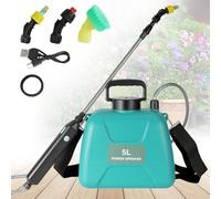 Pulverisateur Electrique 5L,Pulverisateur Toiture,5 Modes de Pulvérisation et Sangle Réglable,60 cm Perche Pulvérisatrice Télescopique,Recharge USB-C,pour le Désherbage, la Fertilisation et l'arrosage