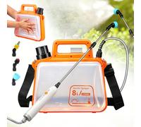 Pulverisateur Electrique 8L Pliable, Buse Multiple avec Batterie 2500mAh USB, Lance Télescopique, 3 Buses, Moteur à Pression Automatique pour Jardin, Pelouse, Désherbage, Nettoyage