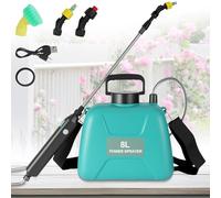 Pulverisateur Electrique 8L,Pulverisateur Toiture,3 Embouts et Bandoulière Réglable,Rampe de Pulvérisation Télescopique de 60 cm,Recharge USB-C,pour Le Désherbage, la Fertilisation et l'arrosage