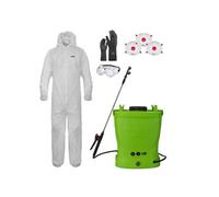 VITO Pulvérisateur Electrique à Batterie 16L + Combinaison de Protection Jetable Jardin + Accessoires de Protection et Pulvérisation