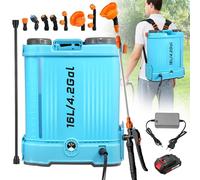 Pulvérisateur électrique à Piles 16 L, 21 V avec 6 Buses de brumisation, pulvérisateur de Jardin, pulvérisateur de Mauvaises Herbes, pulvérisateur d'eau avec bandoulière réglable