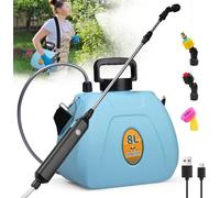 Pulvérisateur Électrique à Pression 8L avec Lance Télescopique et 3 Buses, Batterie Rechargeable 1500mAh - Idéal pour Jardin, Terrasse, Désinfection, Nettoyage Toiture et Voiture
