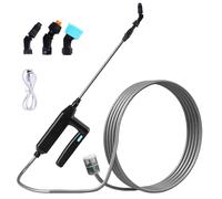 Pulvérisateur électrique pour plantes avec tige télescopique de 60 cm, pulvérisateur sans fil avec 3 buses et tuyau de 5 m avec boule filtrante, pulvérisateur de jardin électrique, pulvérisateur