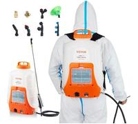 VEVOR Pulvérisateur Électrique à Dos à Batterie Brumisateur pour Plante Pression Réglable 0-6,2 Bar Réservoir 16 L 8 Buses 2 Baguettes Batterie 12 V