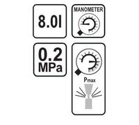 Pulvérisateur manuel 8 L avec manomètre