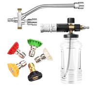 Pulvérisateur portable de lavage de voiture, fixation de tuyau de lavage de voiture, kit de pression de buse de pulvérisation, contrôle réglable, haute pression, idéal pour les détails, le nettoyage