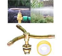 Pulvérisateur Rotatif Automatique en Laiton à 2/3/4 Bras avec Ruban d'étanchéité à l'eau, tête d'arrosage du système d'irrigation à Rotation de 360 degrés pour pelouses de Jardin (3 Arms)