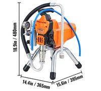 VEVOR Pulvérisateur sans Air Haute Pression Pistolet de Peinture 2000 W 2 L/min
