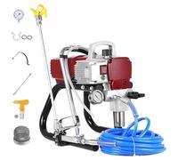 Pulvérisateur sans air haute pression 1800 W, 1,8 l/min vertical avec pression réglable, extension de 50 cm, tuyau de 10 m, manomètre pour peinture murale efficace