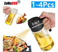 Pulvérisateur verseur d'huile 2 en 1, bouteille vide, récipient d'huile en plastique, distributeur de vaporisateur, cuisine Barbecue Camping ustensiles de cuisine 1-4 pièces Plastic 1Pcs Green