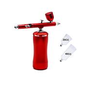 Pulvérisateurs de Peinture, Compresseur d'aérographe Complete Complete Portable Portable Portable Portable Pistolet d'oxygène Pistolet Auto Start and Stop Fonction Hobby Cosmétiques(Part C Red)