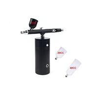 Pulvérisateurs de Peinture, Kits d'aérographe Double action avec Compressor Makeup Foundation Wireless Label privé Personnel multifonctionnel(Part C Black)