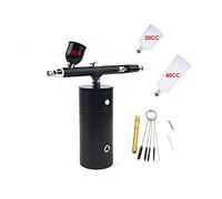 Pulvérisateurs de Peinture, Kits d'aérographe Double action avec Compressor Makeup Foundation Wireless Label privé Personnel multifonctionnel(Part D Black)