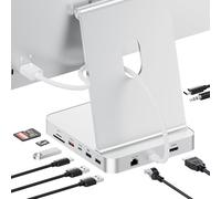 PULWTOP Amélioré iMac Hub pour iMac M1/M3/M4, Accessoires iMac avec boîtier SSD (SSD Non Inclus), hub USB C pour iMac 24 Pouces avec HDMI 4K@60Hz, 2,5 GbE (Argent)