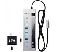 PULWTOP Hub USB C 9 en 1, hub de données USB 3.2 avec adaptateur d'alimentation PD 65 W, 3 USB-C 10 Gbit/s, 4 USB-A 5 Gbit/s, 2 ports de charge PD de type C 24/45 W