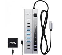 PULWTOP Hub USB C Alimenté, hub de données USB 3.2 avec Adaptateur PD-in 65 W, USB-C 10 Gbps, USB-A 5 Gbps et 2 x Ports de Charge USB-C PD 24/45 W Hub USB pour Ordinateurs Portables MacBook Tablettes