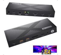 PULWTOP Station d'accueil Thunderbolt 4 certifiée Thunderbolt 4, double moniteur Thunderbolt Hub avec écran 8K/4K, station d'accueil pour ordinateur portable 40 Gbit/s, HDMI, SD/TF4.0, 2,5 G pour