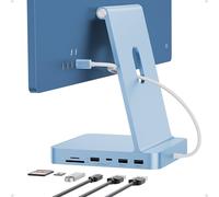 PULWTOP USB C HUB pour iMac 24" 2021/2023/2024,7 in 1 iMac HUB USB pour iMac M1/M3/M4, iMac Accessoires avec USB C 10Gbps, 3*USB A, SD/TF Carte Reader, Support Expand M.2 NVME SSD(Non Inclus), Bleue